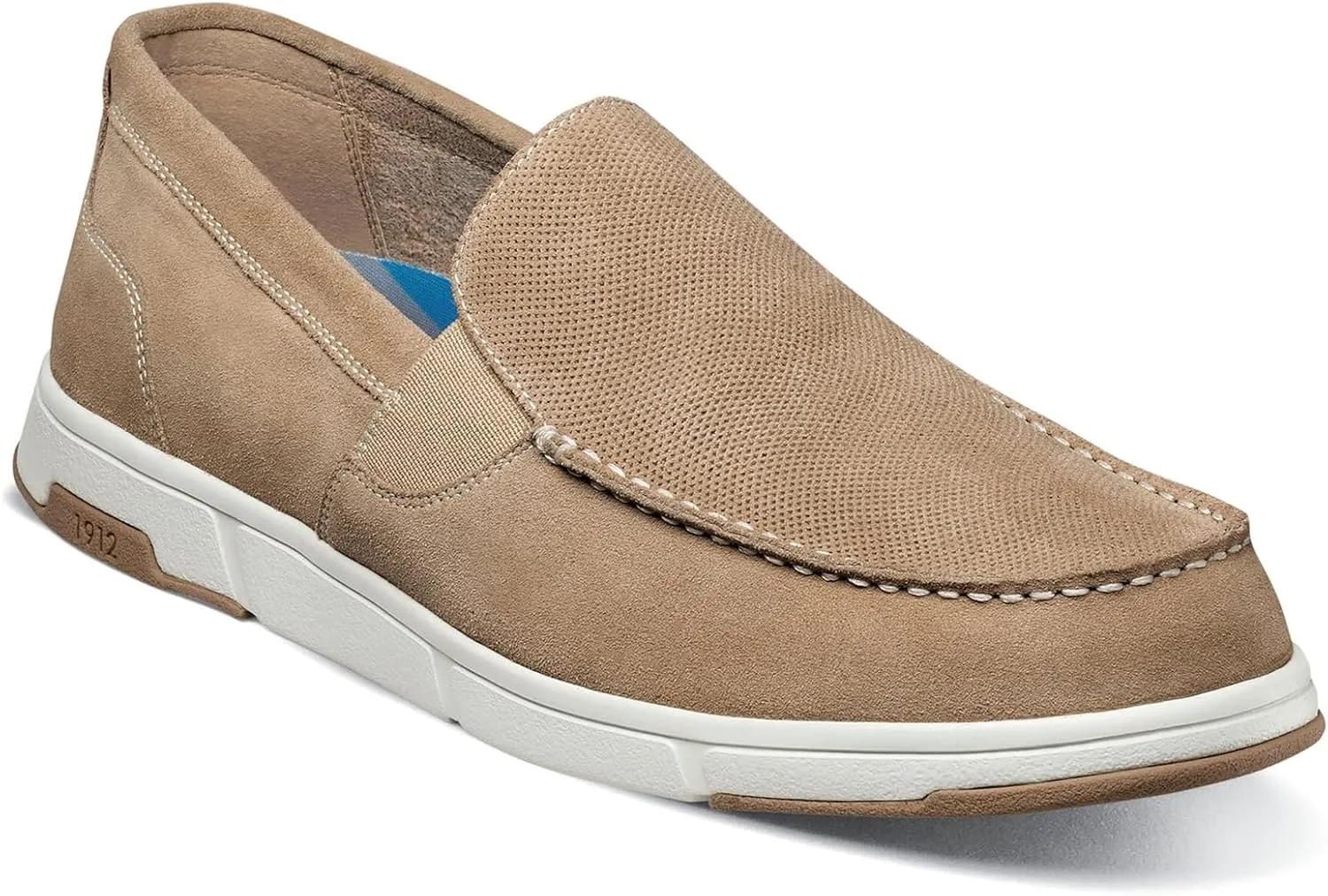 Nunn Bush Men's Luca Moccasin Toe Venetian Suede Slip-on Lightweight Comfortable Loafers
