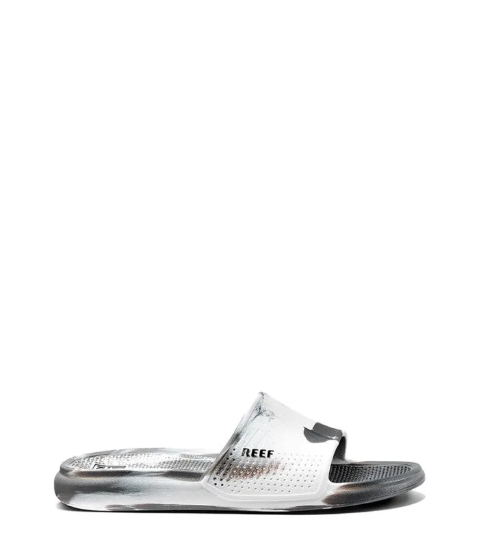 Oasis Slide Mens White/Grey Marble