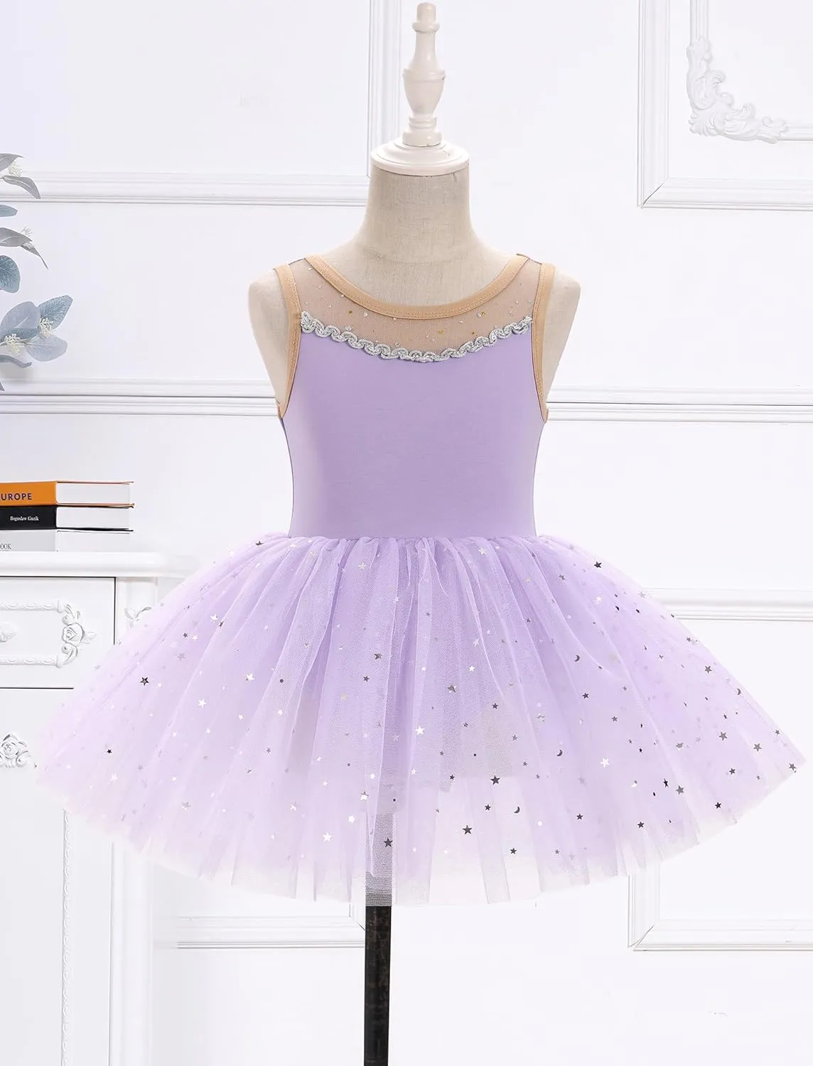 ODASDO Ballerina Costume for Girls Toddler Kids Ballet Dance Leotard Princess Glitter Tutu Dress Dancewear