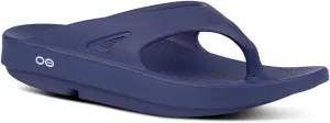 OOFOS Unisex Original Thong flip flop, Navy Blue, 14 M US Women / 12 M US Men's