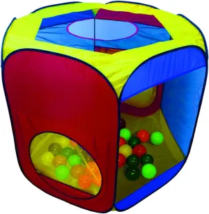 OsoFun Hexagon Pop Up Ball Pit with Carry Bag Red, Blue, Yellow