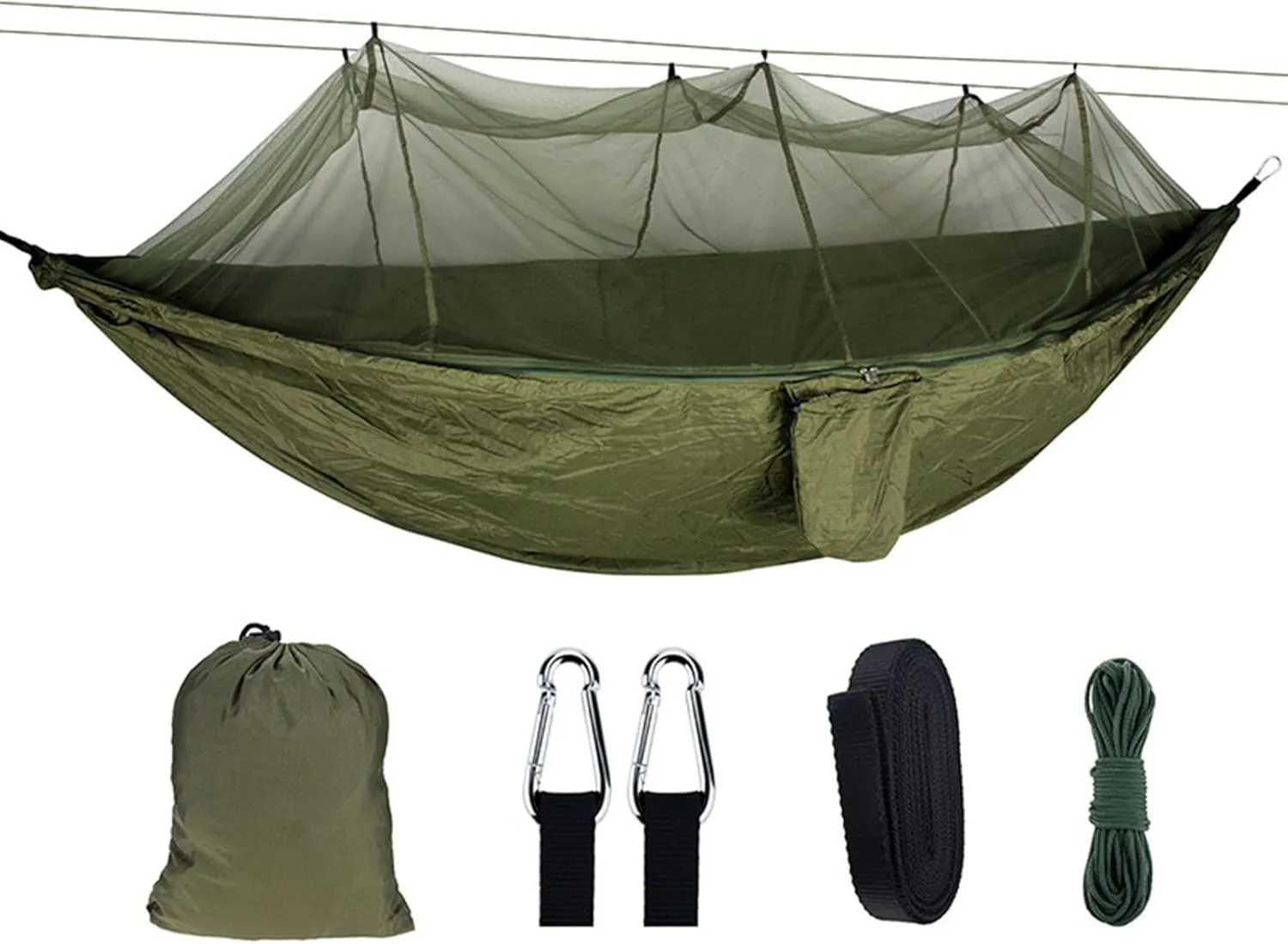 Outdoor AntiMosquito Hammock Double 210T Nylon Net Hammock