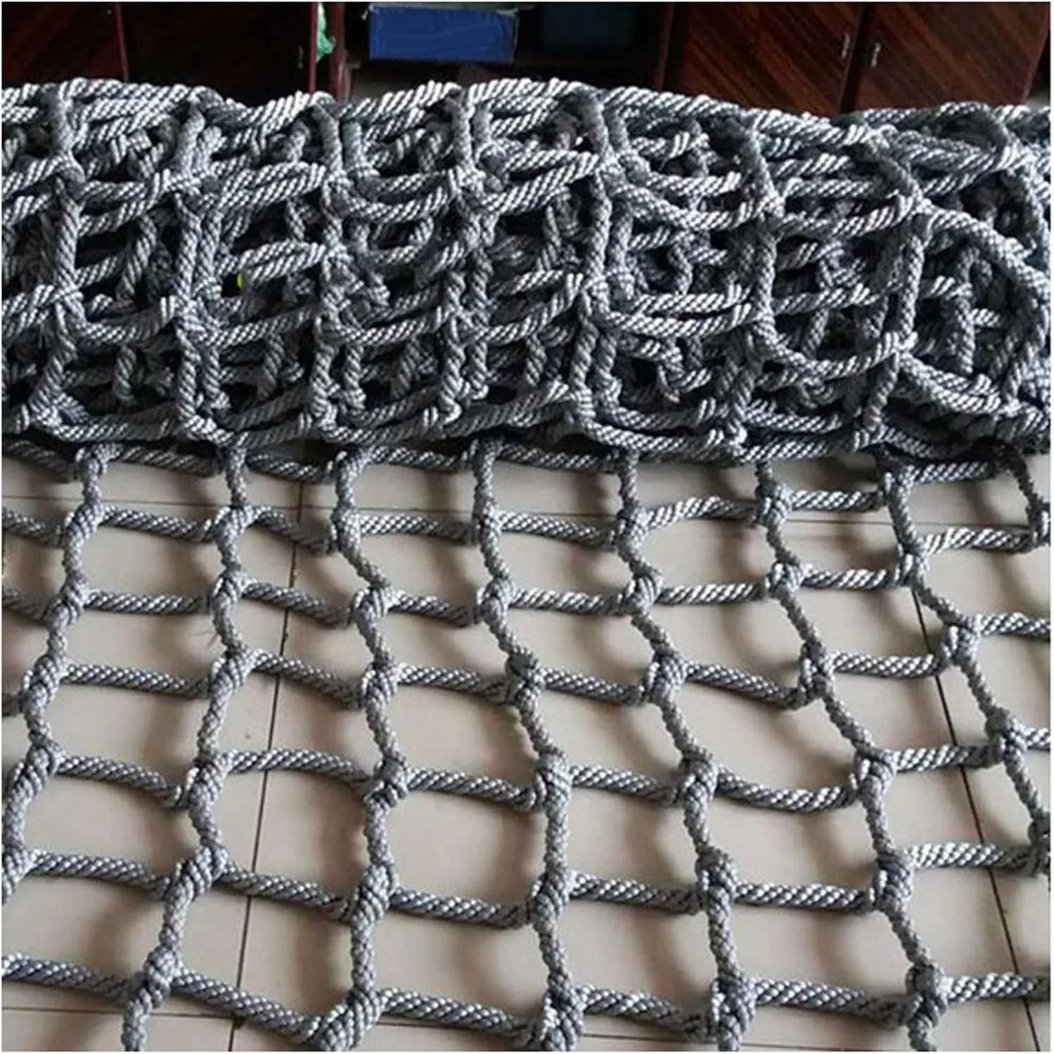 Outdoor Polyamide Climbing Net Thick 0.55 Inch Safety Playground Net Rope Ladder Heavy Duty Climbing Cargo Net Truck Trailer Fence Netting Plant Climbing Frame Net,2x8m(6.6x26.2ft)