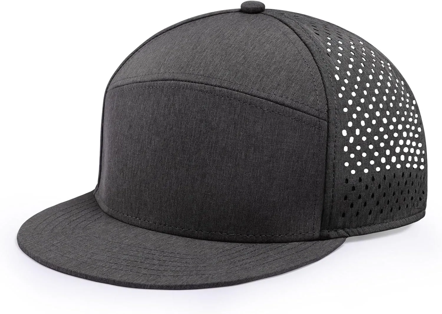 Oversize XXL Blank Flatbill Mesh Snapback Cap for Big Head 23.6"-25.6" Extra Large 6 Panel Camper Style Hat Baseball Cap