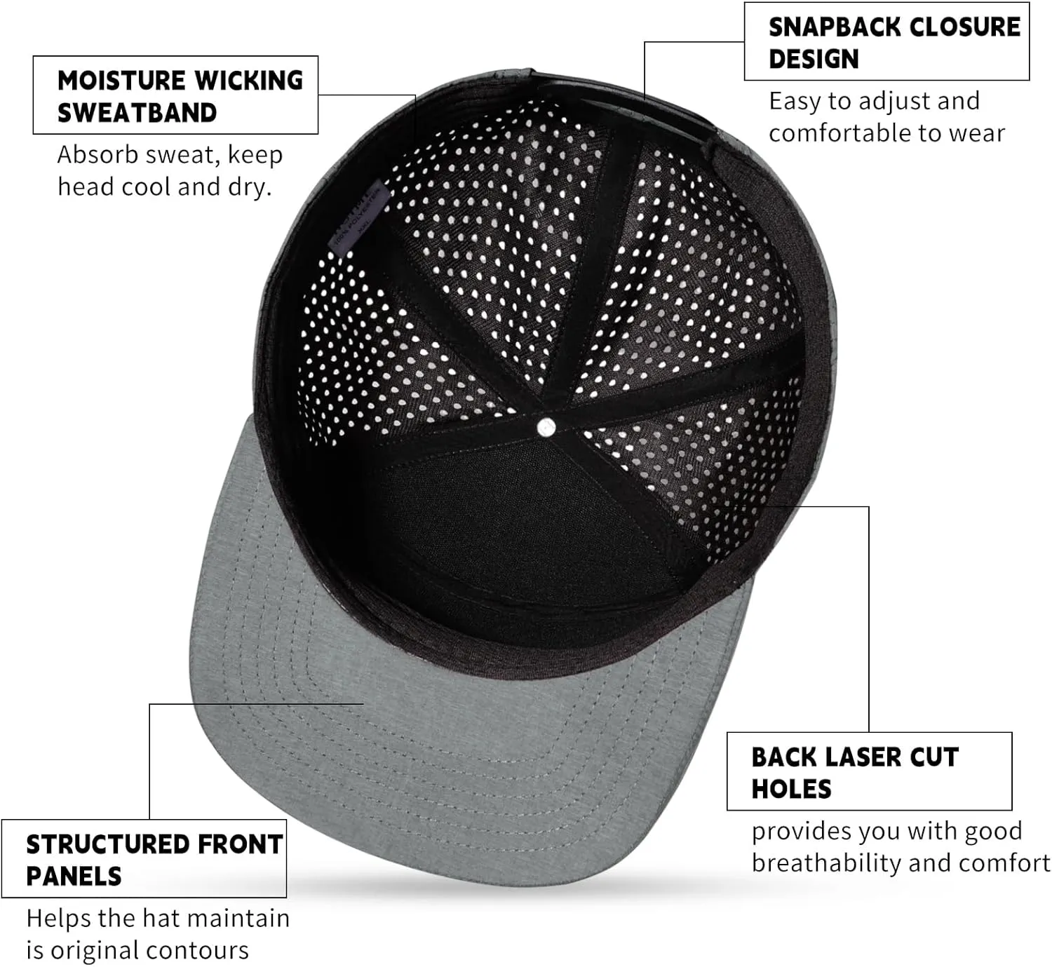 Oversize XXL Blank Flatbill Mesh Snapback Cap for Big Head 23.6"-25.6" Extra Large 6 Panel Camper Style Hat Baseball Cap