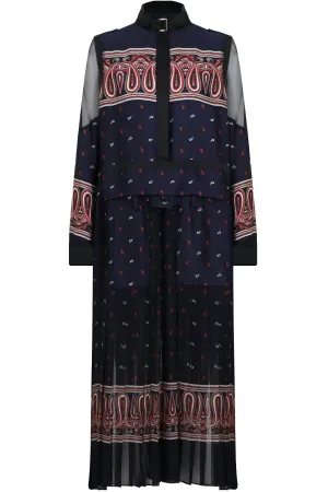 PAISLEY PRINT MAXI DRESS NAVY
