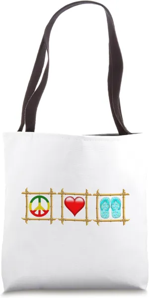 Peace, Love, and Sandy Fee Carefree Spirit of the Beach Tote Bag