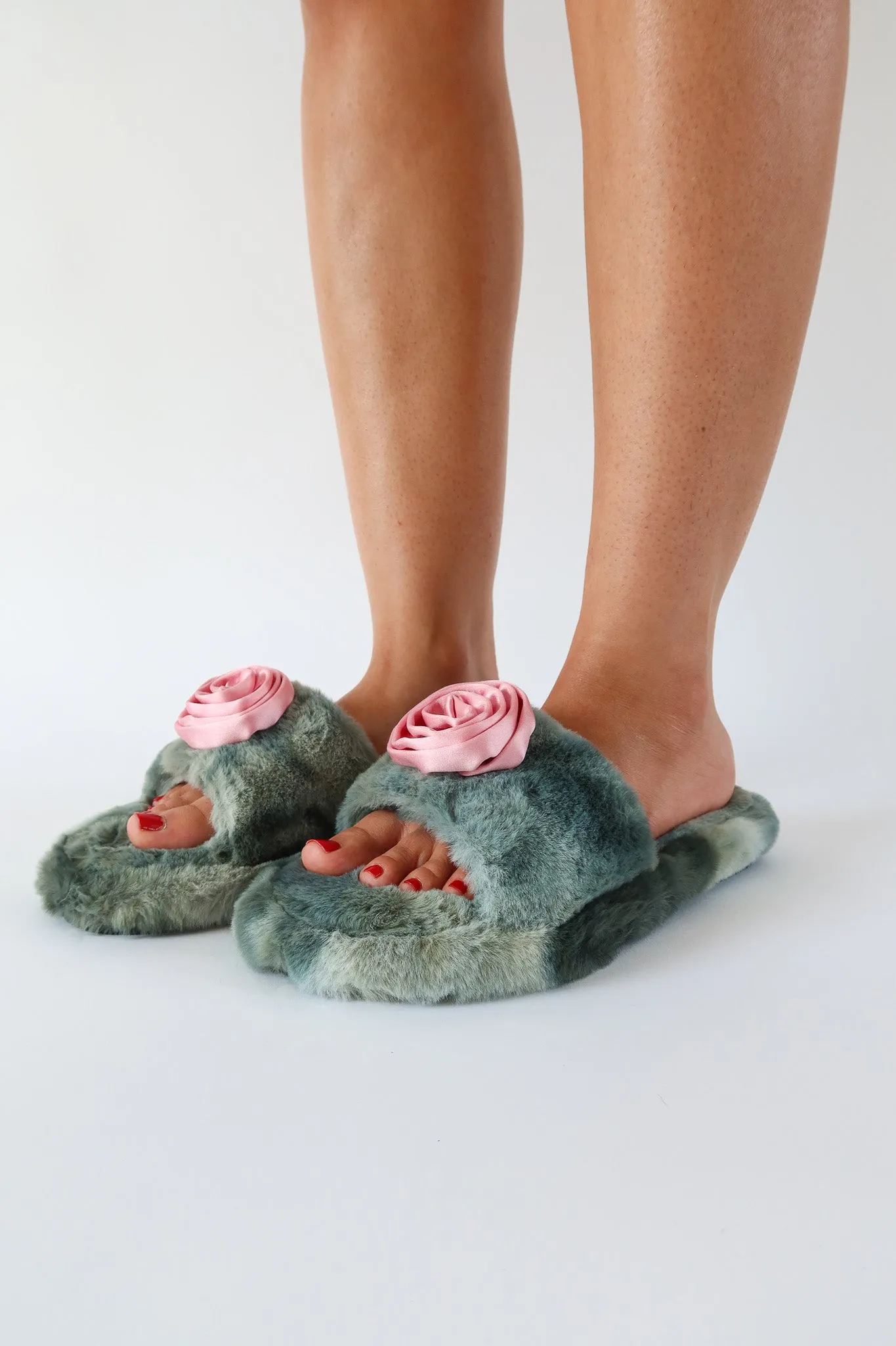 perry faux fur slipper