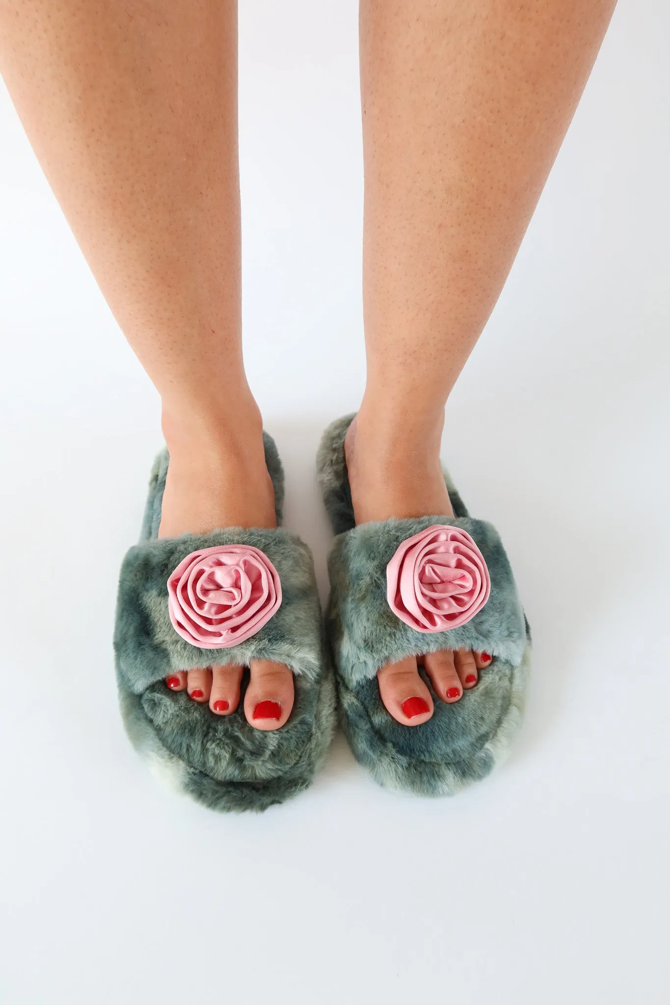 perry faux fur slipper
