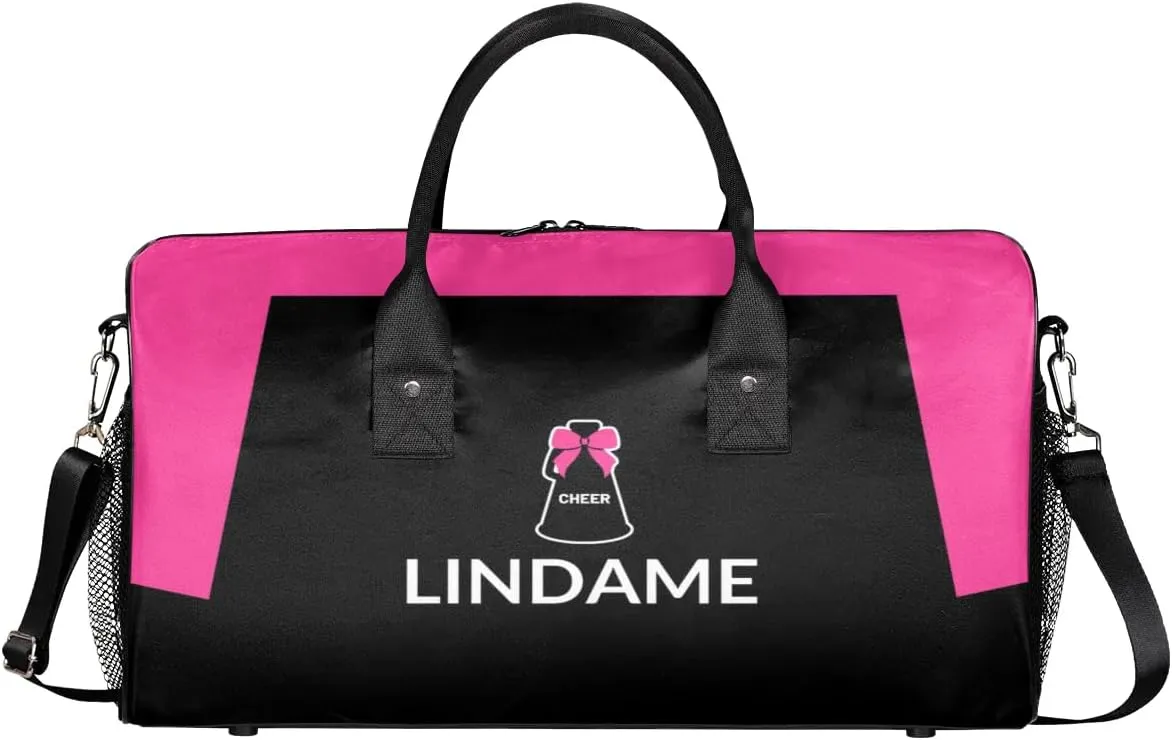 Personalized Gym Bag for Women Cheer Cheerleader Duffel Bag with Custom Text, Cheer Duffle Bag for Travel, Fitness & Workout, Sports Gifts for Women