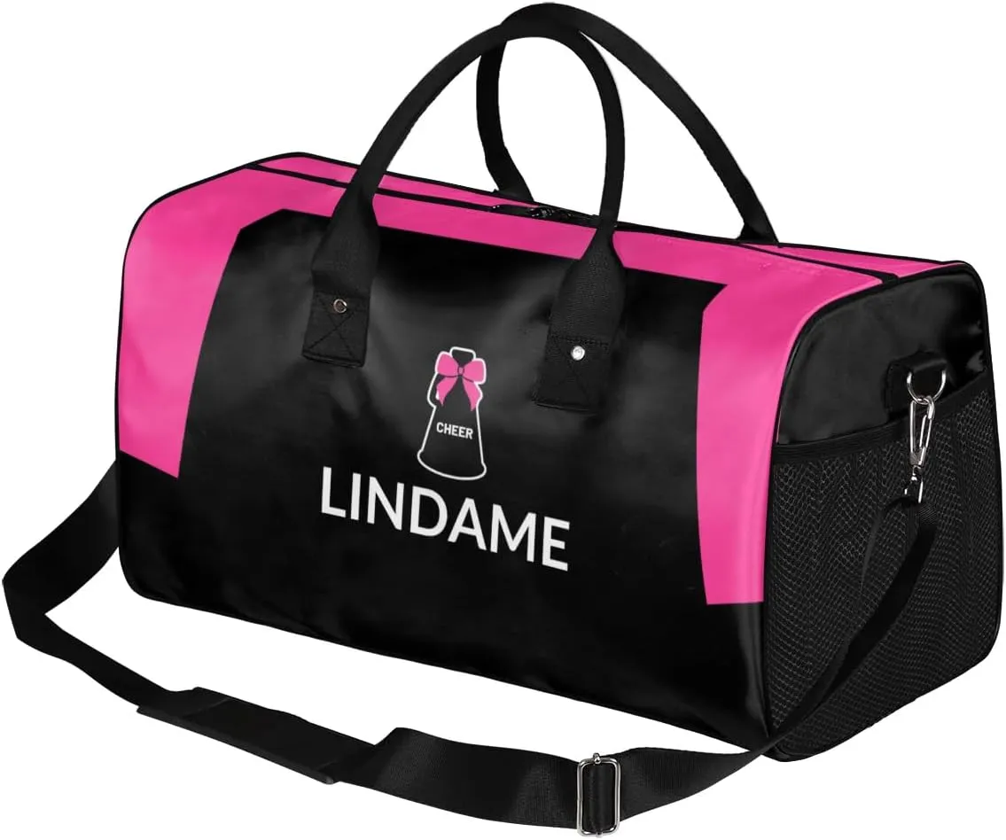 Personalized Gym Bag for Women Cheer Cheerleader Duffel Bag with Custom Text, Cheer Duffle Bag for Travel, Fitness & Workout, Sports Gifts for Women