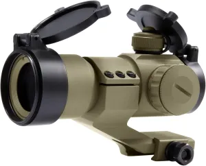 Pinty 1x30 4 MOA Red Green Dot Tactical Reflex Sight with Picatinny Cantilever Mount Black, Khaki