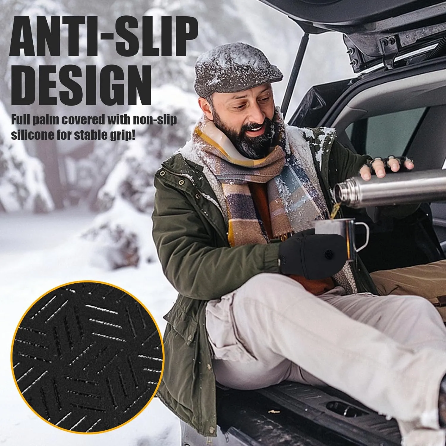 Pixel Panda Winter Gloves for Men Women Warm Touchscreen Gloves for Cold Weather Thin Water-Resistant Windproof Non-Slip Gloves for Cycling, Driving, Running, Hiking