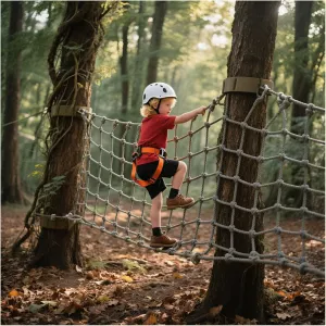 Playground Net Climbing Rope Ladder Outdoor Tree House Truck Trailer Net Fence Netting Safety Antifall Protection Netting for Stair Balcony Railing,6mm,3.3x4.9ft