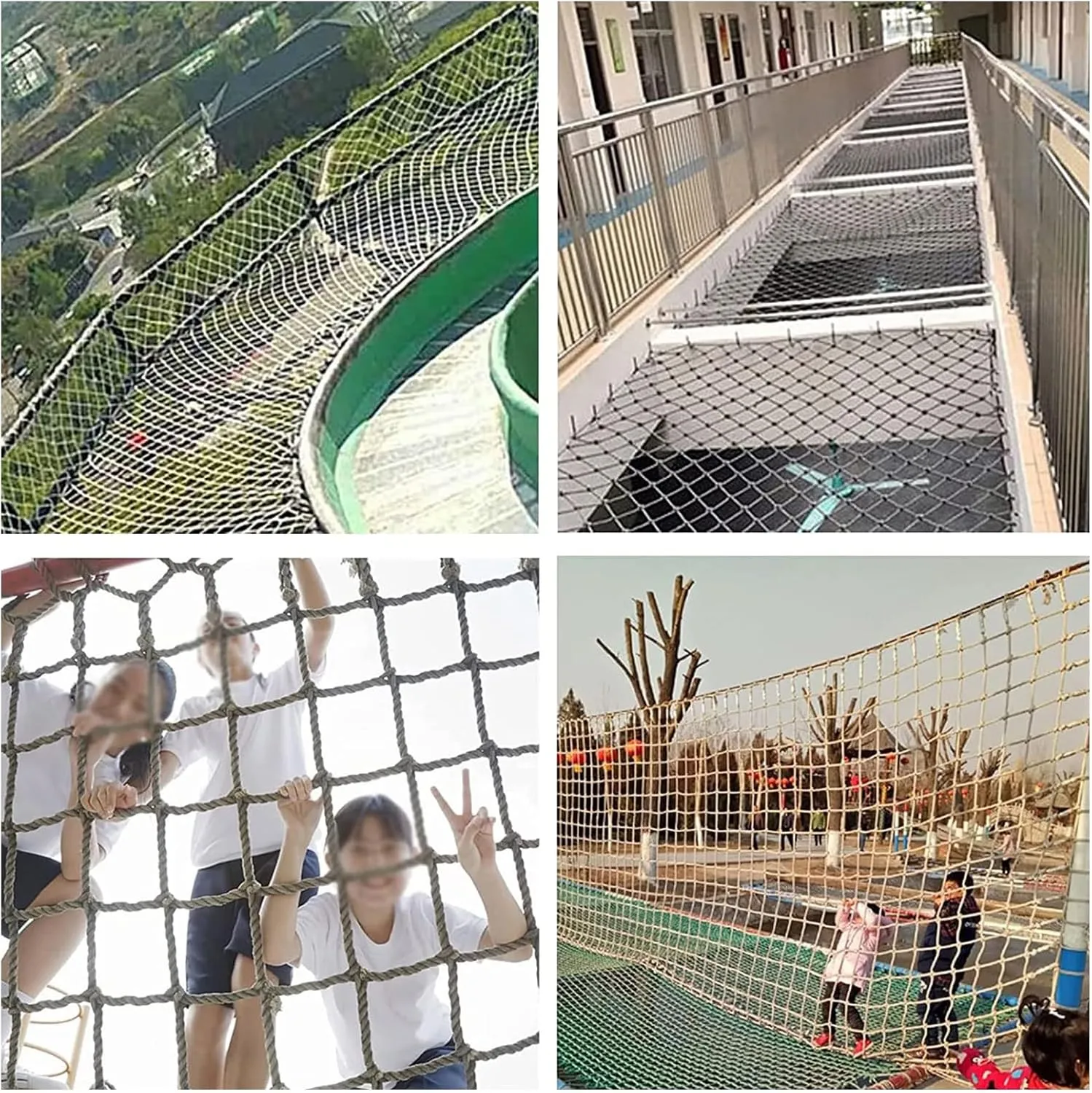 Playground Net Climbing Rope Ladder Outdoor Tree House Truck Trailer Net Fence Netting Safety Antifall Protection Netting for Stair Balcony Railing,6mm,3.3x4.9ft