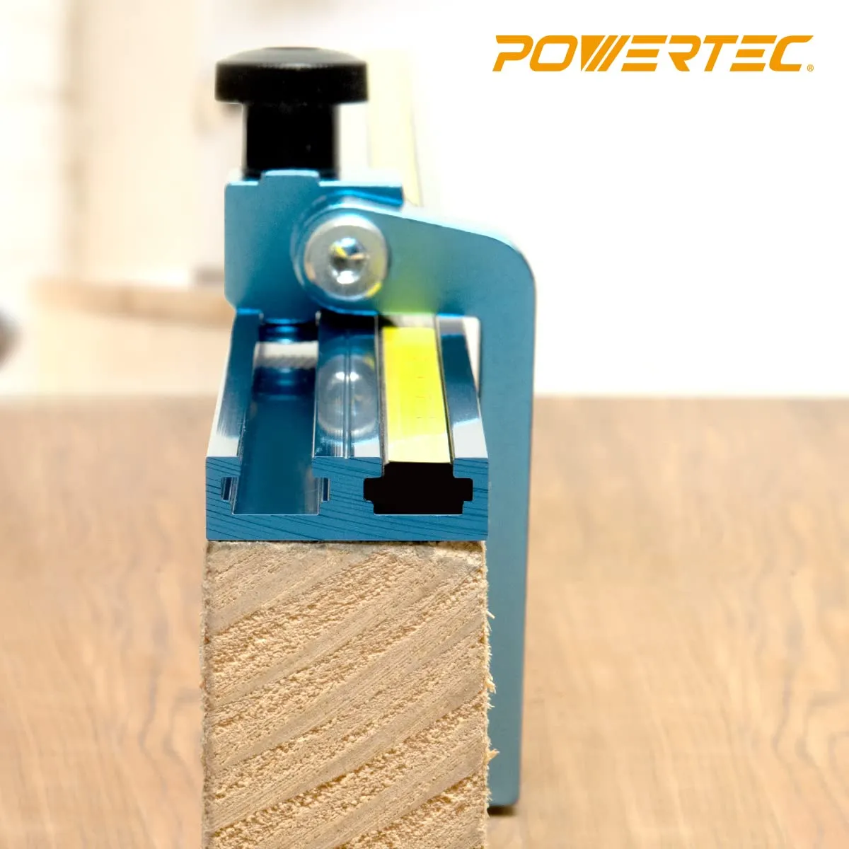 POWERTEC 71697 36-Inch Double T Track Kit for Woodworking, Right to Left Adhesive Tape Measure and T-Track Plastic Insert