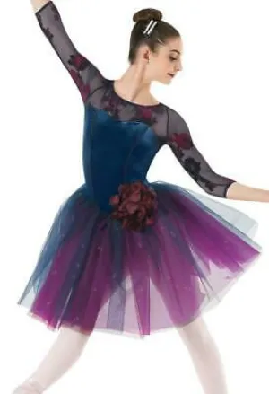Pre-Owned Costume Weissman  10268 Small Adult Navy Purple Romantic Tutu Ballet YAGP