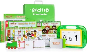 Preschooler Learning Kit: Screen-Free. Preschool Readiness. All-In-One Kit. Teach Reading, Printing, Numbers to 100, Early Math. 70  pieces plus teaching guides and storage case. Age 3yrs 