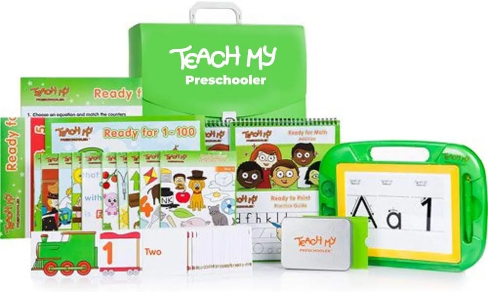 Preschooler Learning Kit: Screen-Free. Preschool Readiness. All-In-One Kit. Teach Reading, Printing, Numbers to 100, Early Math. 70  pieces plus teaching guides and storage case. Age 3yrs 