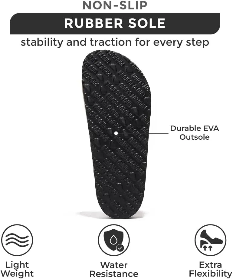 Project Cloud Genuine Leather Sandals Women Dressy Summer Beach Essentials - Flip Flops & Slides with Memory Foam Insole Womens Sandals Comfortable Footwear