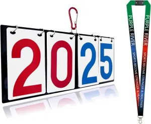 Purple River Portable Hanging Scoreboard, Volleyball Basketball Tennis Table Tennis Scoreboards, Ideal for Multiple Sports/Games Score Scenarios
