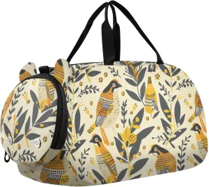 Quail Stock Scandinavian Holiday Gym Duffel Bag with Shoes Compartment Large Capacity Weekender Overnight Dance Bag for Travel, Swimming, Dance, Ballet