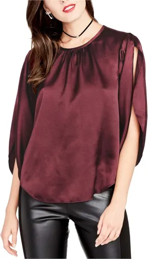 Rachel Roy Womens Julia Textured Knit Blouse