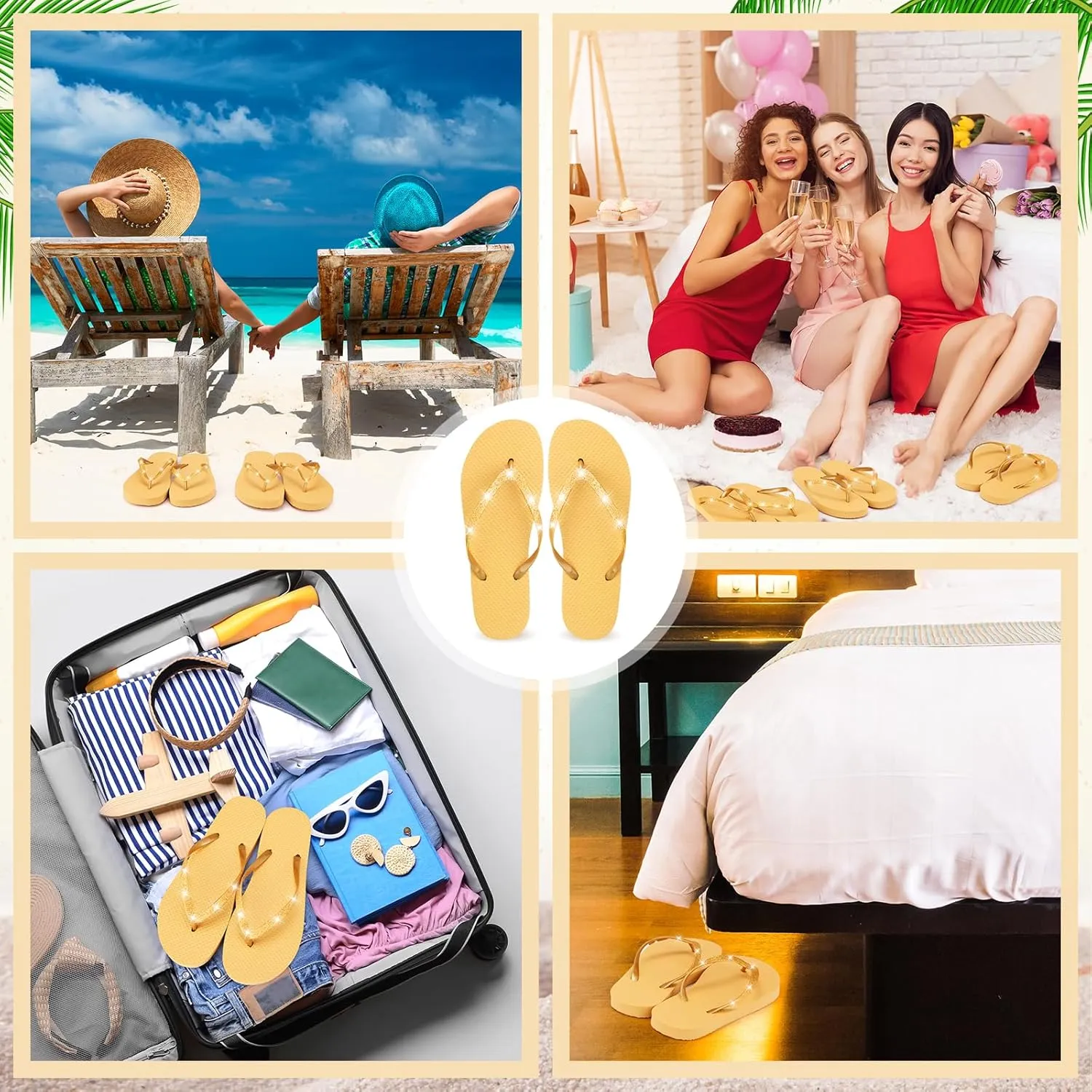 Ramede 24 Pairs Flip Flops Bulk Soft Wedding Sandals Hotel Spa Wedding Slippers for Guest Pool Shower Party Reception