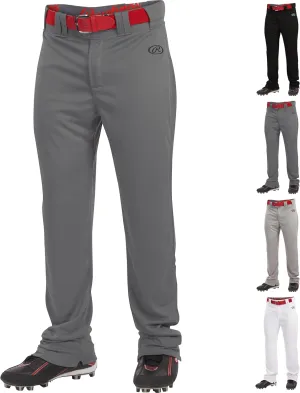 Rawlings Boys Launch Series Baseball Pant | Full Length Semi-Relaxed Fit | Youth Sizes | Solid Color Options