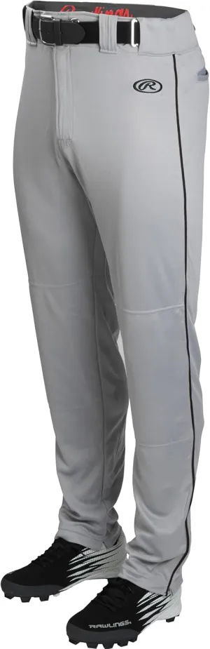 Rawlings Men's Launch Series Baseball Pants | Full Length Semi-Relaxed Fit | Adult Sizes | Piped | Multiple Colors