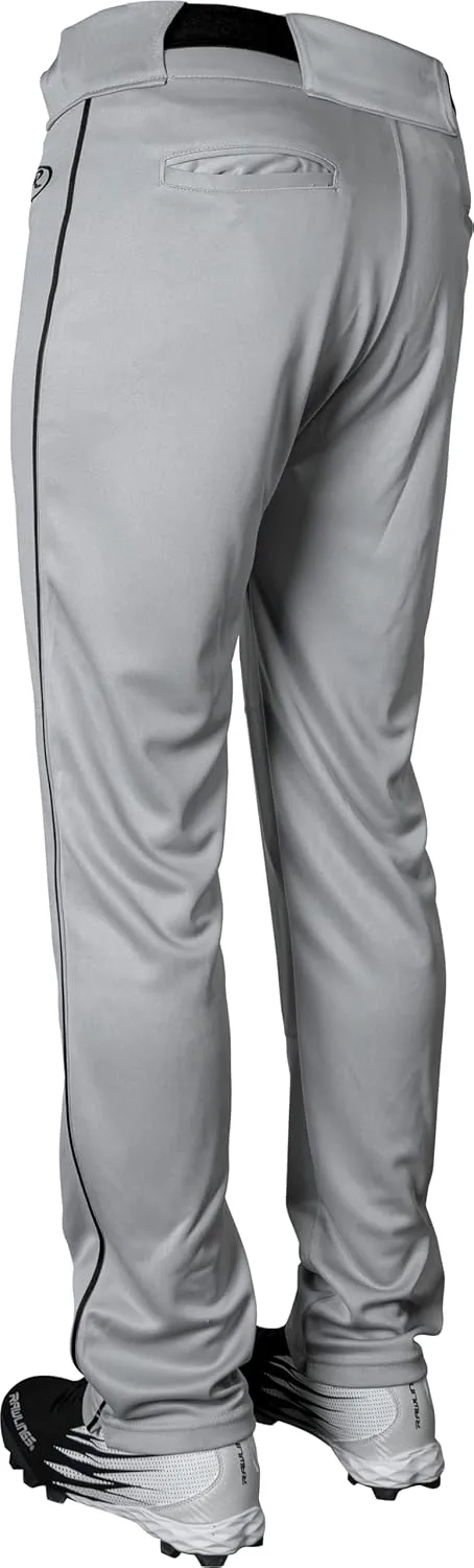 Rawlings Men's Launch Series Baseball Pants | Full Length Semi-Relaxed Fit | Adult Sizes | Piped | Multiple Colors