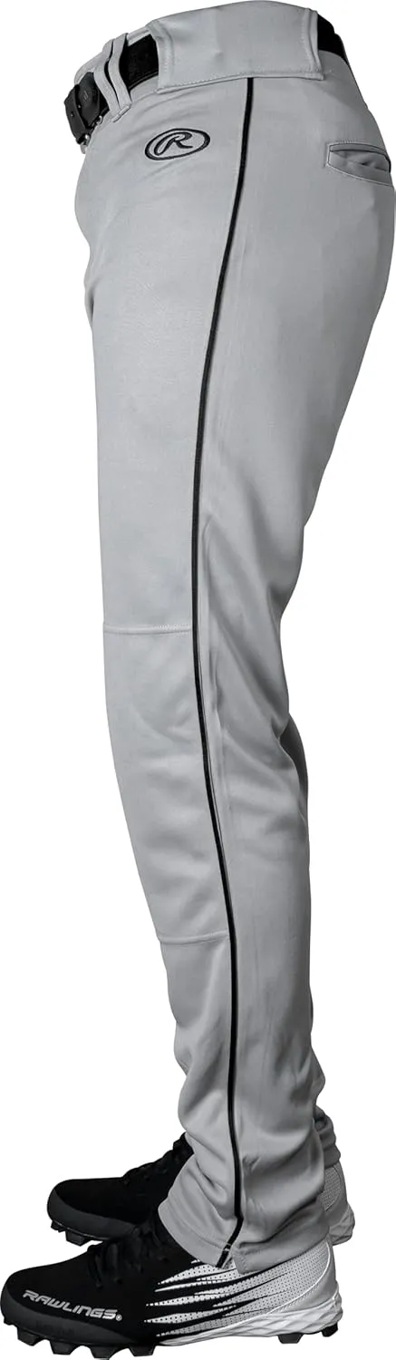 Rawlings Men's Launch Series Baseball Pants | Full Length Semi-Relaxed Fit | Adult Sizes | Piped | Multiple Colors