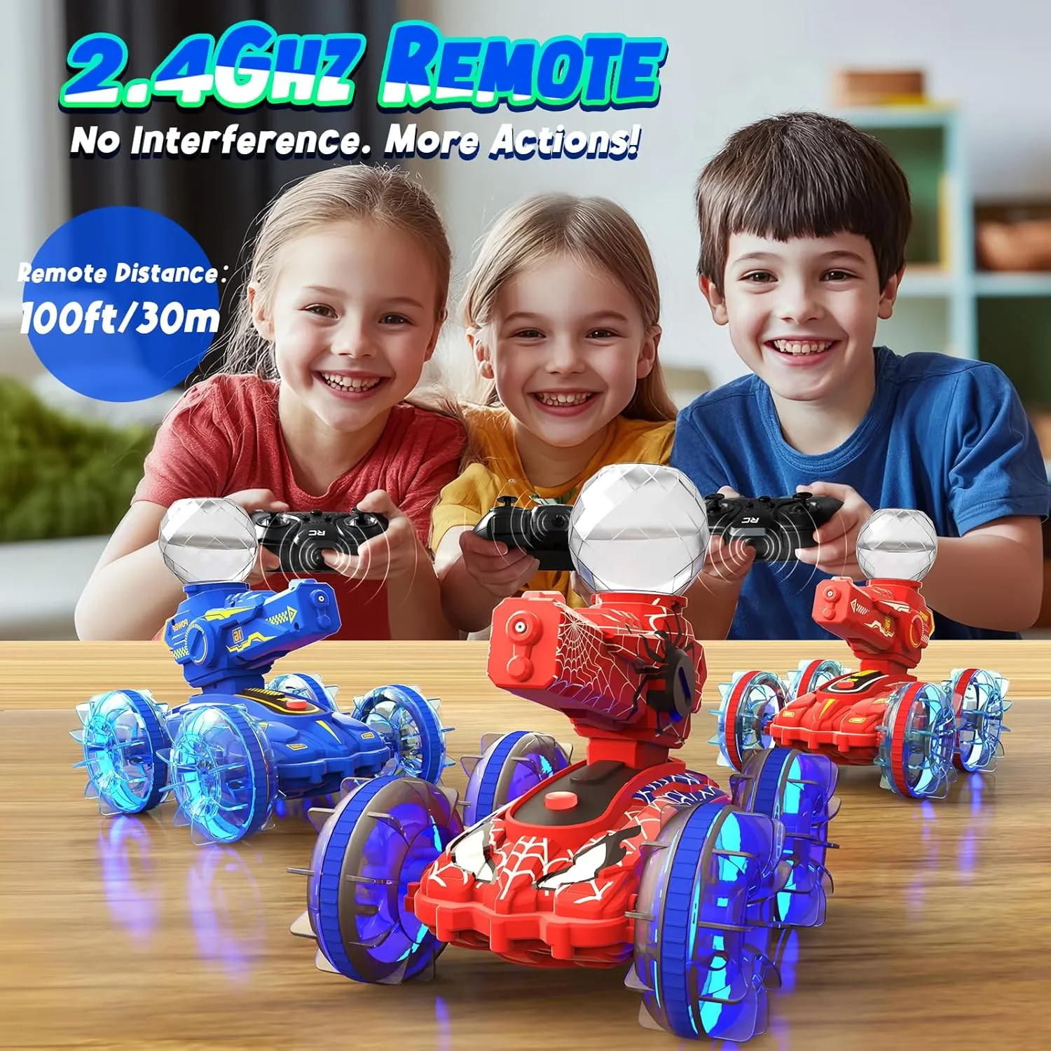 RC Submarine, 4-in-1 Remote Control Boat with Water Gun, Amphibious RC Cars for Kids, Pool Toys for Boys and Girls, Remote Control Water Toy for 3-12 Years Old Summer Outdoor Indoor Play