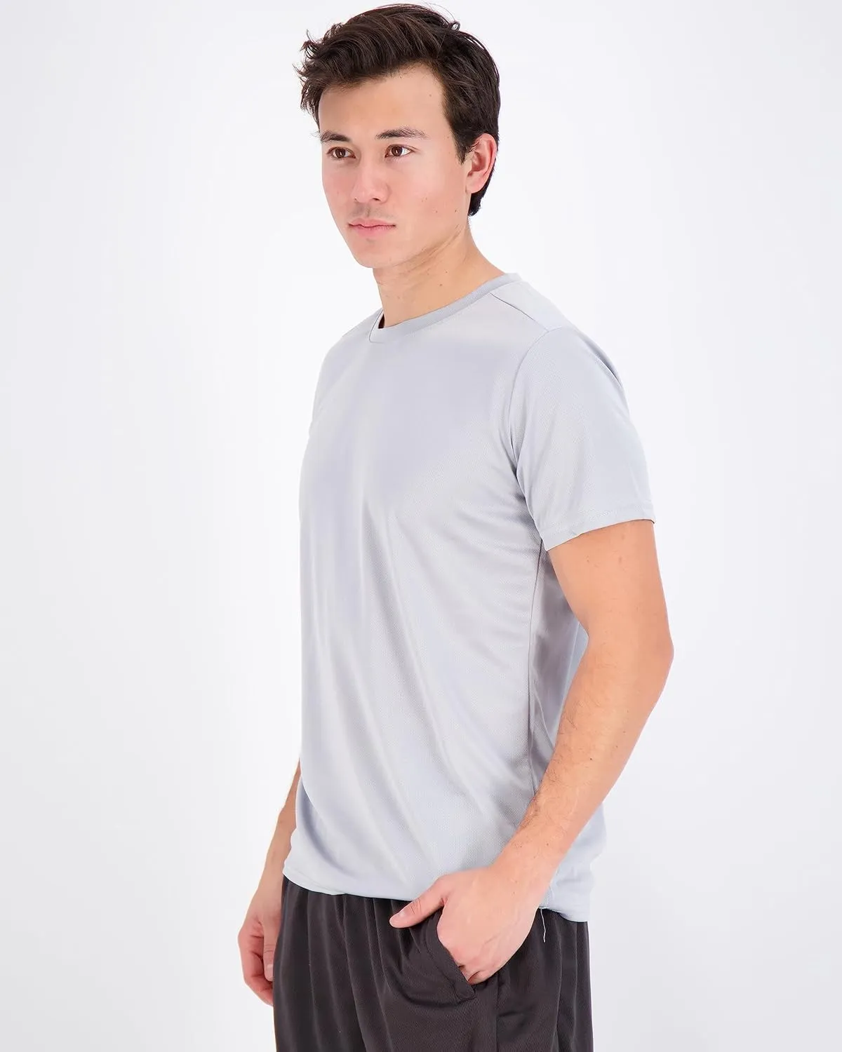 Real Essentials 5 Pack Men’s Active Quick Dry Mesh Crew Neck T Shirts | Athletic Short Sleeve Tee (Available in Big & Tall)