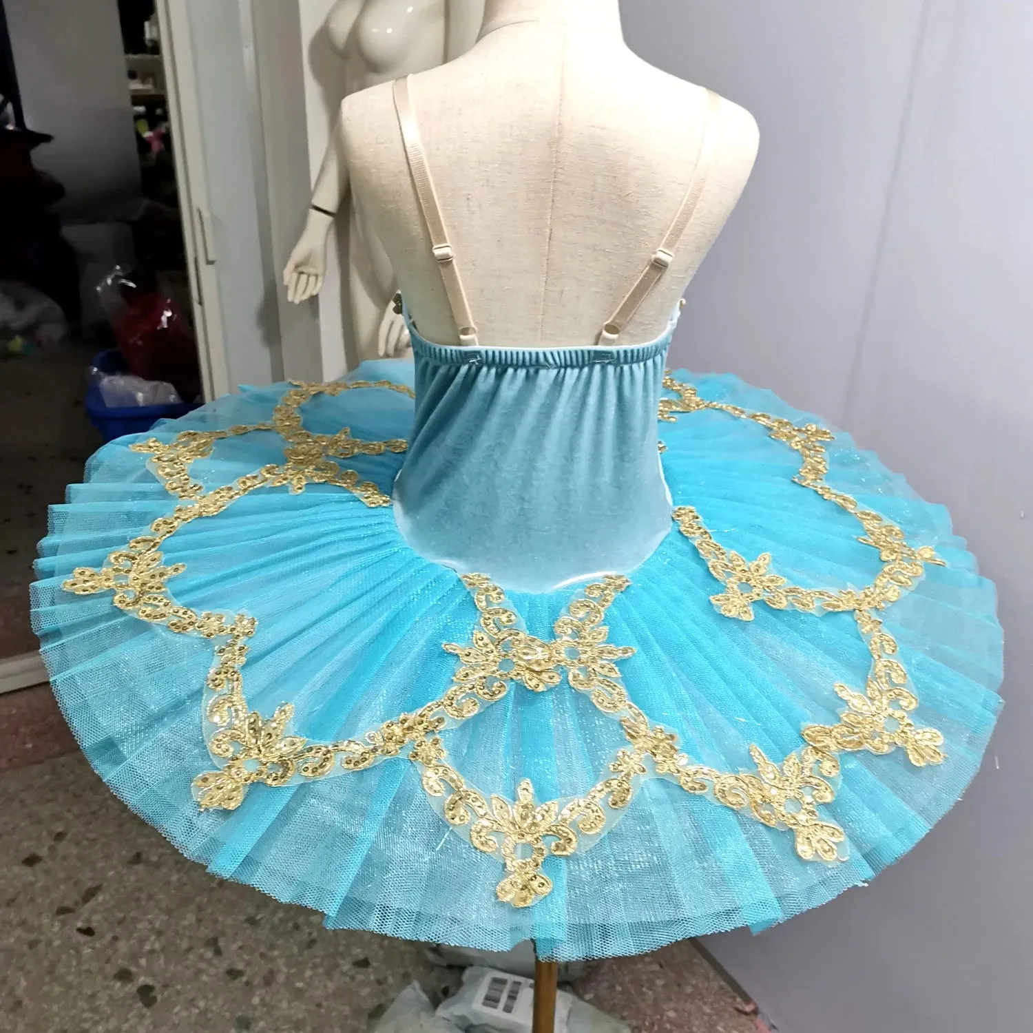Red Ballet Tutu Skirt Velvet Top Professional Dance Costume White Swan Lake Performance Outfit
