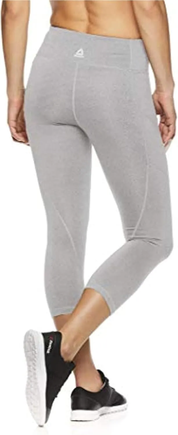 Reebok Womens Capri Seamed Compression Athletic Pants