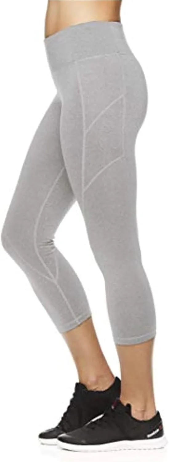 Reebok Womens Capri Seamed Compression Athletic Pants