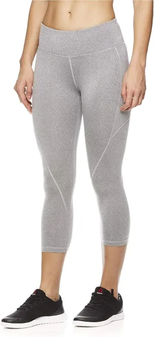 Reebok Womens Capri Seamed Compression Athletic Pants