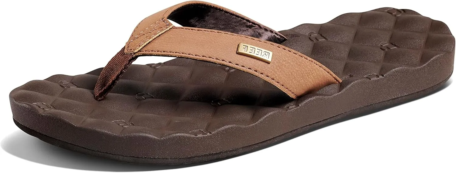 REEF Dreams Women's Flip Flop, Memory Foam Cushion Footbed, Faux Leather Satin Lined Strap