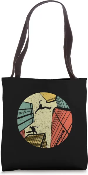 Retro Parkour Jumping Wall Free Running Runner Tote Bag