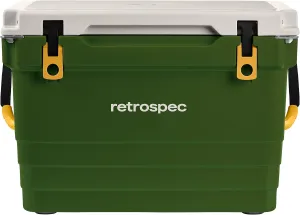Retrospec Palisade Rotomolded Cooler - Fully Insulated Portable Ice Chest with Built in Bottle Opener, Tie-Down Slots & Dry Goods Basket - Large Beach, Camping & Travel Coolers 25, 45 & 65qt