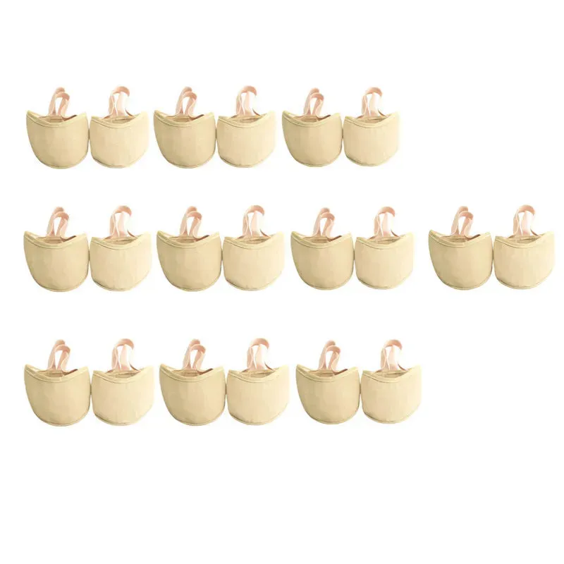 Rhythmic Gymnastics Dance Shoes Soft Half Socks Elastic Gym Ballroom Accessories Khaki - 5/10/20pcs