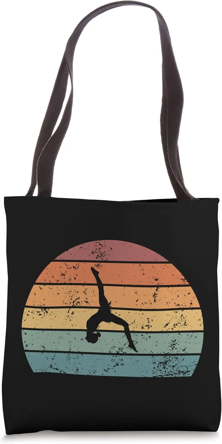 Rhythmic Gymnastics Flip Somersault Retro Rhythmic Gymnast Tote Bag