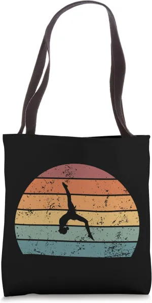 Rhythmic Gymnastics Flip Somersault Retro Rhythmic Gymnast Tote Bag