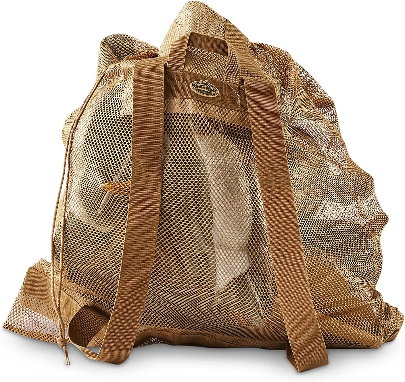 Rig'Em Right Waterfowl Top Dog Mesh Decoy Bag with Shoulder Straps, Cinch Top and More (Tan)