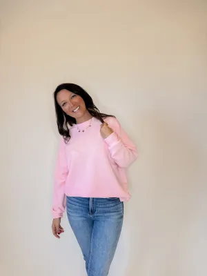 Rose Whisper Textured Knit Top