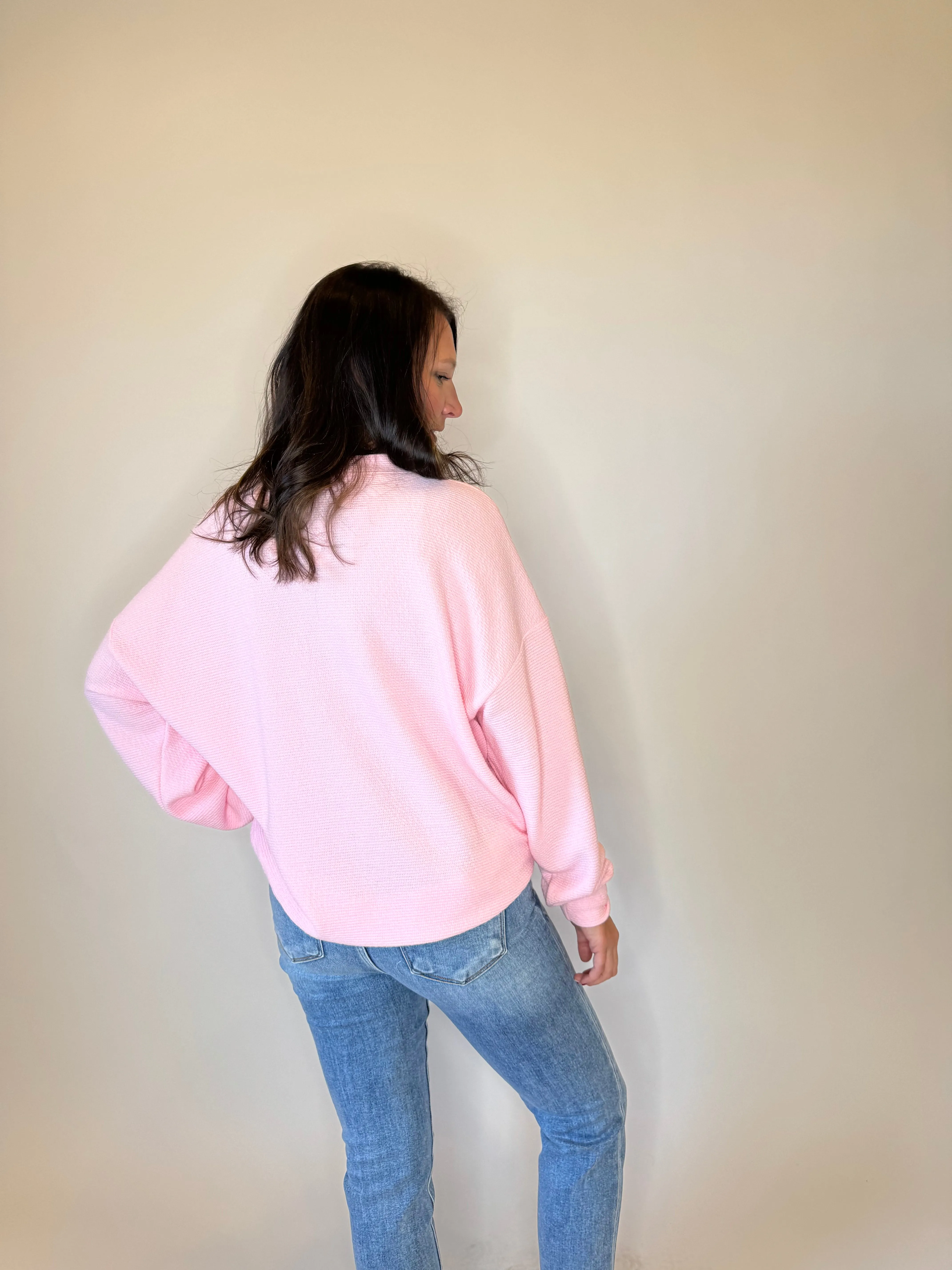 Rose Whisper Textured Knit Top