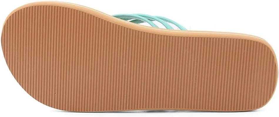 Roxie Women's Yoga Mat Flip Flips Non Slip Fashion Leather Straps Comfortable Beach Thong Sandals