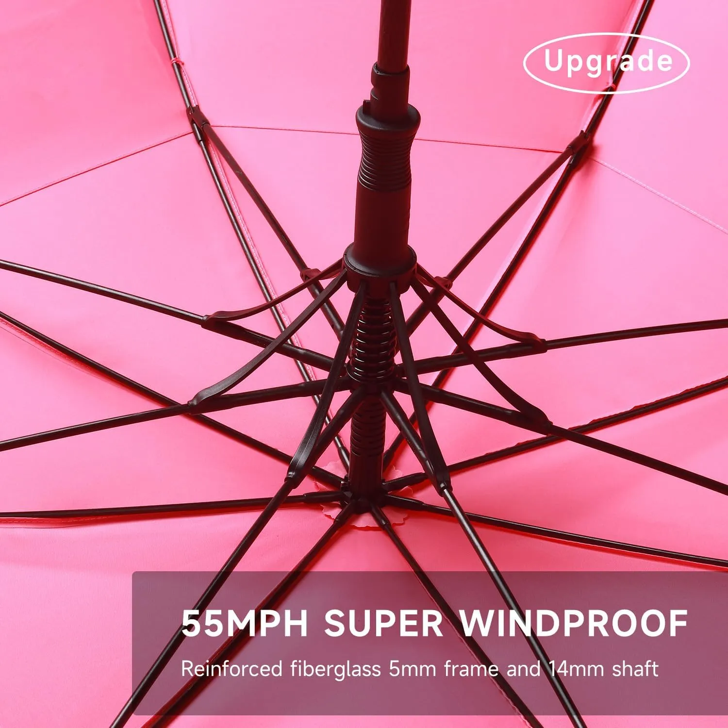 RUMBRELLA 55/62 Inch UV Golf Umbrella Large Oversize Double Canopy Vented Windproof Auto Open Stick Umbrella