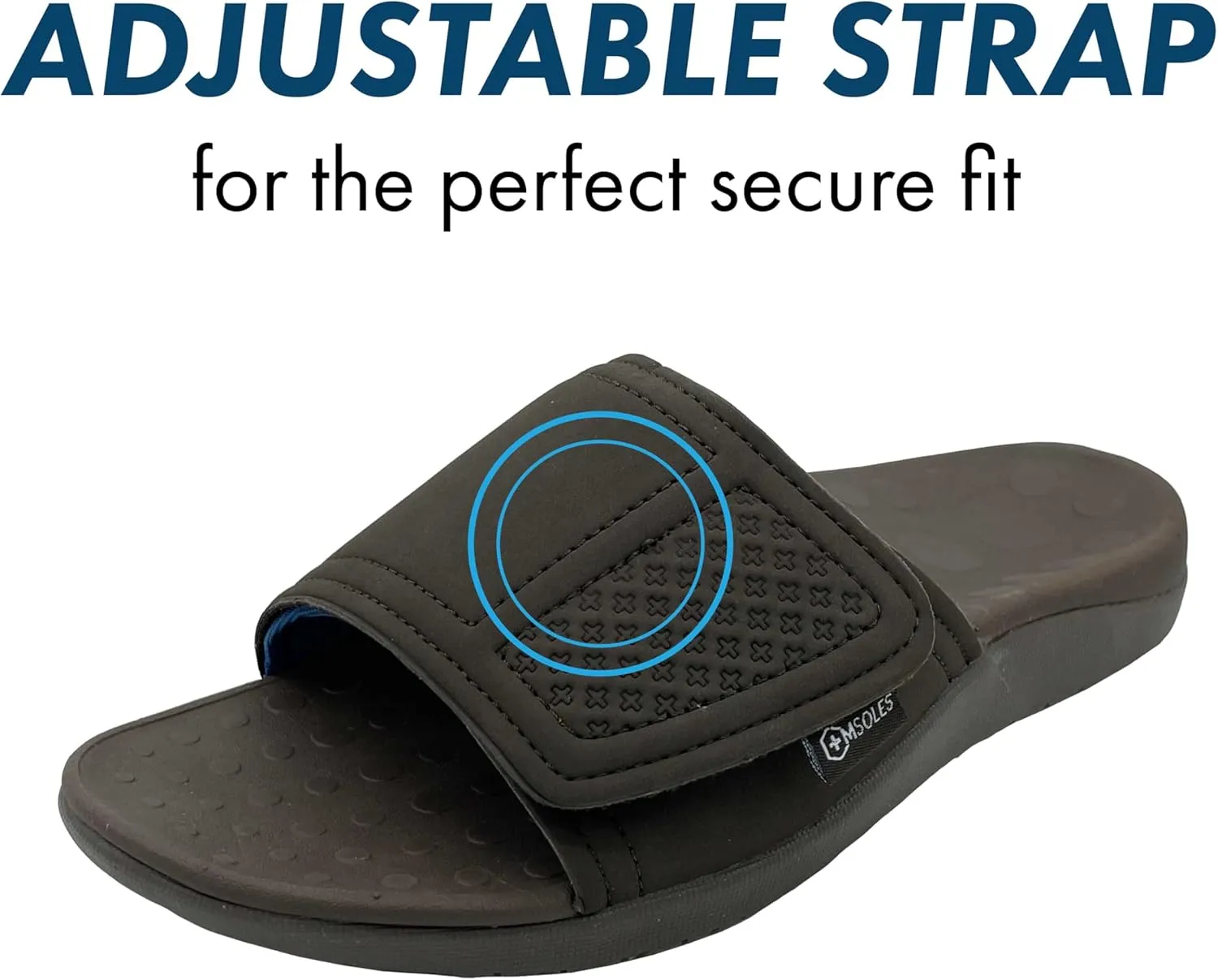 RX Unisex Slide & Flip-Flop Sandals -Orthotic Recovery Sandal with Comfortable Arch Support and Adjustable Strap for Foot and Leg Pain Relief, for Men and Women